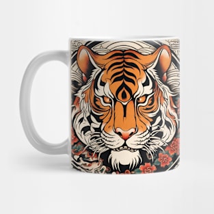 Old School Vintage Japanese Tattoo Art Tiger Mug